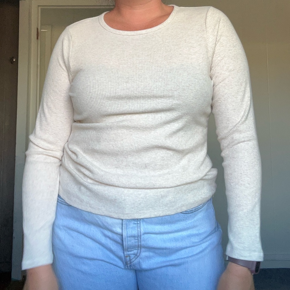 Old Navy Ribbed Cream Sweater